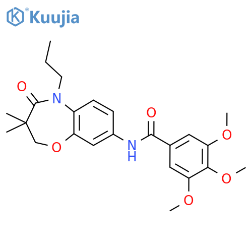 N-(3,3-dimethyl-4-oxo-5-propyl-2,3,4,5-tetrahydro-1,5-benzoxazepin-8-yl)-3,4,5-trimethoxybenzamide structure