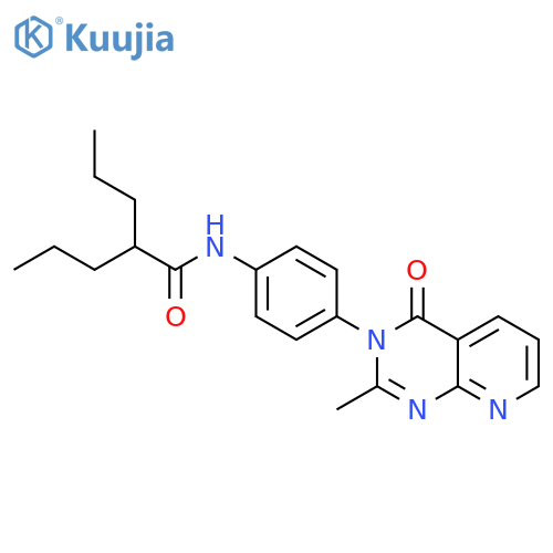 N-(4-{2-methyl-4-oxo-3H,4H-pyrido2,3-dpyrimidin-3-yl}phenyl)-2-propylpentanamide structure