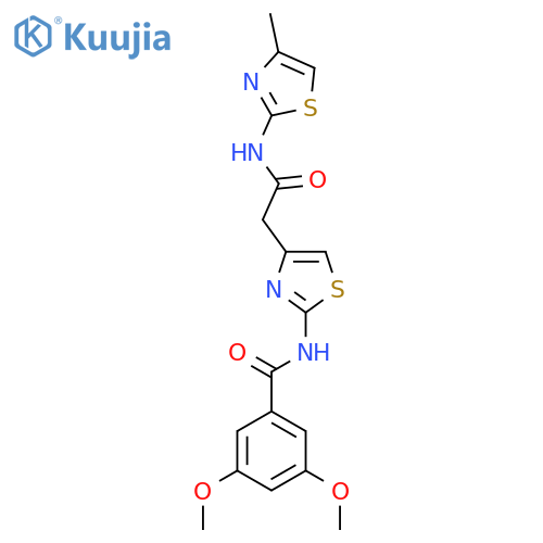 3,5-dimethoxy-N-(4-{(4-methyl-1,3-thiazol-2-yl)carbamoylmethyl}-1,3-thiazol-2-yl)benzamide structure
