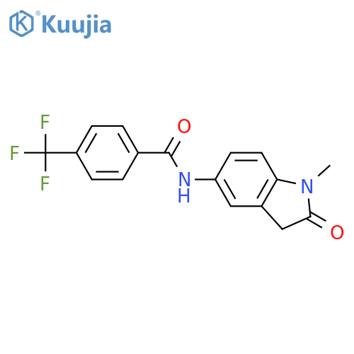 N-(1-methyl-2-oxo-2,3-dihydro-1H-indol-5-yl)-4-(trifluoromethyl)benzamide structure