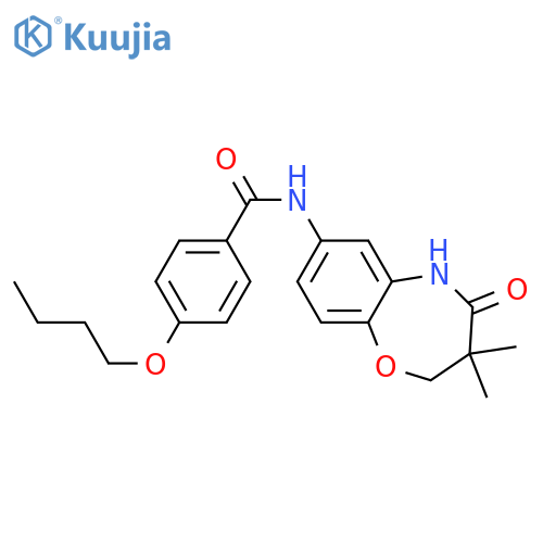 4-butoxy-N-(3,3-dimethyl-4-oxo-2,3,4,5-tetrahydro-1,5-benzoxazepin-7-yl)benzamide structure