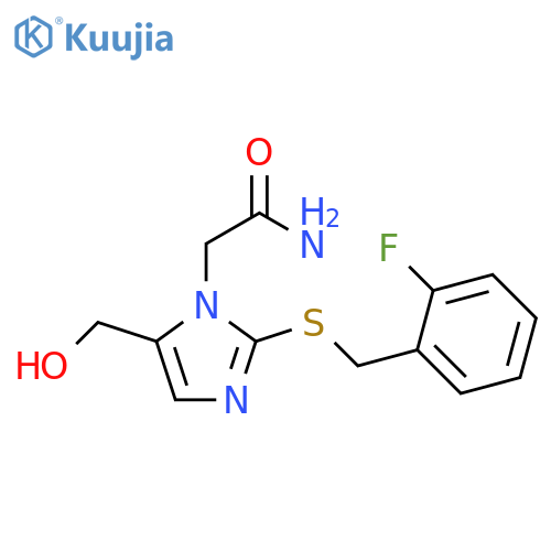 2-(2-{(2-fluorophenyl)methylsulfanyl}-5-(hydroxymethyl)-1H-imidazol-1-yl)acetamide structure