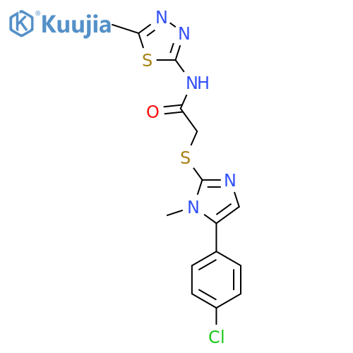 2-{5-(4-chlorophenyl)-1-methyl-1H-imidazol-2-ylsulfanyl}-N-(5-methyl-1,3,4-thiadiazol-2-yl)acetamide structure