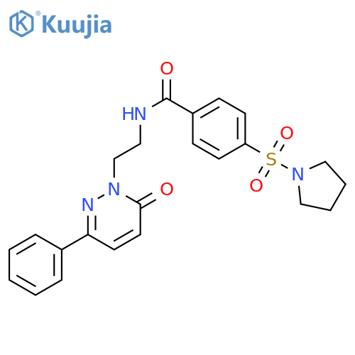 N-2-(6-oxo-3-phenyl-1,6-dihydropyridazin-1-yl)ethyl-4-(pyrrolidine-1-sulfonyl)benzamide structure