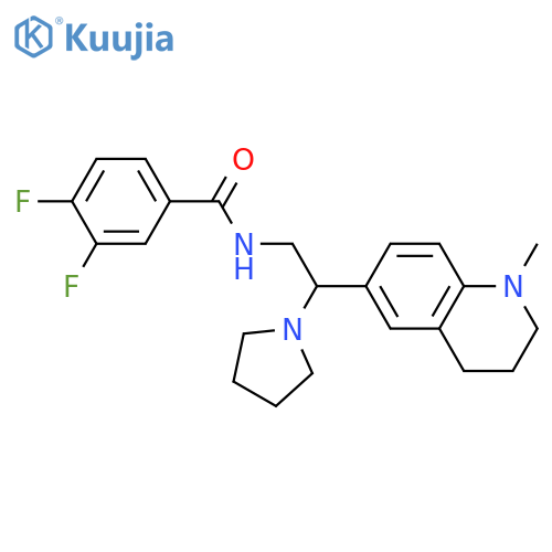 3,4-difluoro-N-2-(1-methyl-1,2,3,4-tetrahydroquinolin-6-yl)-2-(pyrrolidin-1-yl)ethylbenzamide structure
