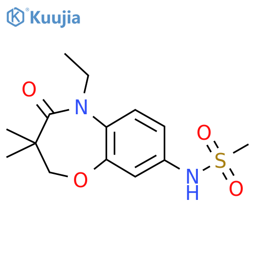 N-(5-ethyl-3,3-dimethyl-4-oxo-2,3,4,5-tetrahydro-1,5-benzoxazepin-8-yl)methanesulfonamide structure