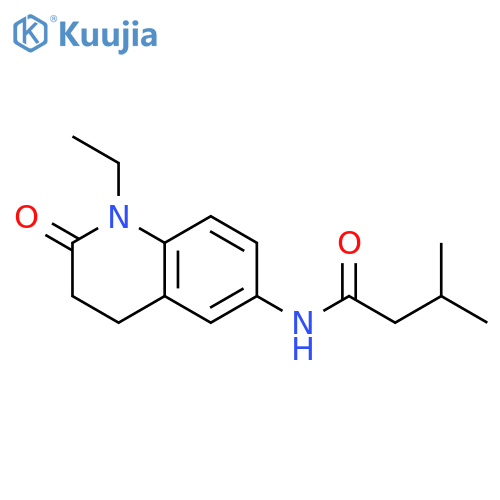 N-(1-ethyl-2-oxo-1,2,3,4-tetrahydroquinolin-6-yl)-3-methylbutanamide structure