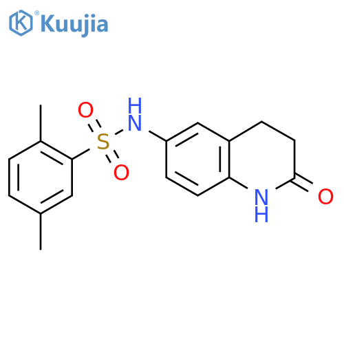 2,5-dimethyl-N-(2-oxo-1,2,3,4-tetrahydroquinolin-6-yl)benzene-1-sulfonamide structure