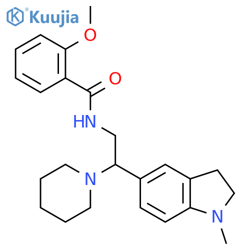 2-methoxy-N-2-(1-methyl-2,3-dihydro-1H-indol-5-yl)-2-(piperidin-1-yl)ethylbenzamide structure