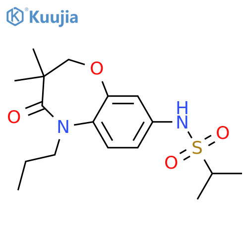 N-(3,3-dimethyl-4-oxo-5-propyl-2,3,4,5-tetrahydro-1,5-benzoxazepin-8-yl)propane-2-sulfonamide structure