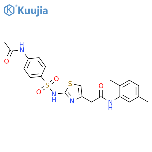 N-(2,5-dimethylphenyl)-2-2-(4-acetamidobenzenesulfonamido)-1,3-thiazol-4-ylacetamide structure