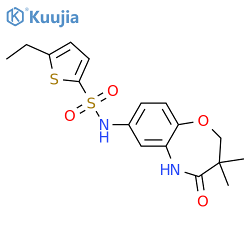 N-(3,3-dimethyl-4-oxo-2,3,4,5-tetrahydro-1,5-benzoxazepin-7-yl)-5-ethylthiophene-2-sulfonamide structure