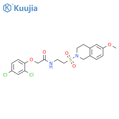 2-(2,4-dichlorophenoxy)-N-{2-(6-methoxy-1,2,3,4-tetrahydroisoquinolin-2-yl)sulfonylethyl}acetamide structure