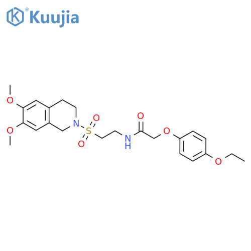 N-{2-(6,7-dimethoxy-1,2,3,4-tetrahydroisoquinolin-2-yl)sulfonylethyl}-2-(4-ethoxyphenoxy)acetamide structure