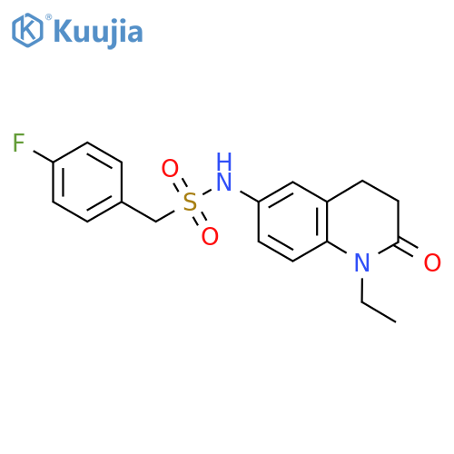 N-(1-ethyl-2-oxo-1,2,3,4-tetrahydroquinolin-6-yl)-1-(4-fluorophenyl)methanesulfonamide structure