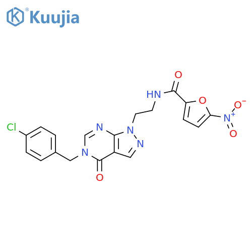 N-(2-{5-(4-chlorophenyl)methyl-4-oxo-1H,4H,5H-pyrazolo3,4-dpyrimidin-1-yl}ethyl)-5-nitrofuran-2-carboxamide structure