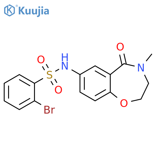 2-bromo-N-(4-methyl-5-oxo-2,3,4,5-tetrahydro-1,4-benzoxazepin-7-yl)benzene-1-sulfonamide structure