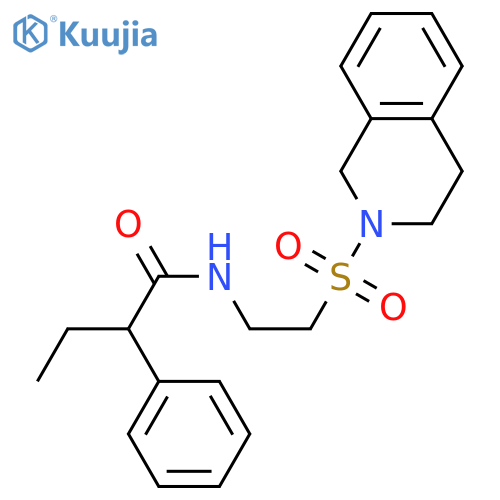 2-phenyl-N-2-(1,2,3,4-tetrahydroisoquinoline-2-sulfonyl)ethylbutanamide structure