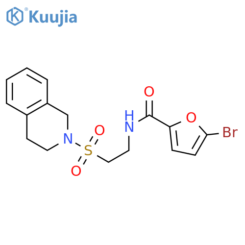 5-bromo-N-2-(1,2,3,4-tetrahydroisoquinoline-2-sulfonyl)ethylfuran-2-carboxamide structure