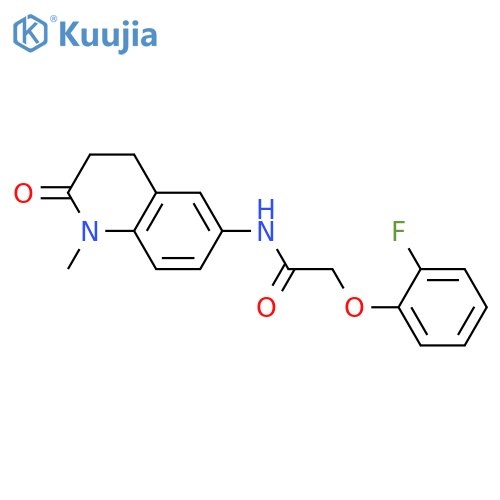 2-(2-fluorophenoxy)-N-(1-methyl-2-oxo-1,2,3,4-tetrahydroquinolin-6-yl)acetamide structure