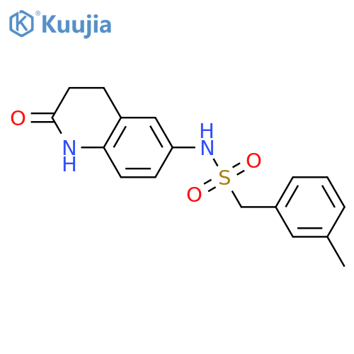 1-(3-methylphenyl)-N-(2-oxo-3,4-dihydro-1H-quinolin-6-yl)methanesulfonamide structure