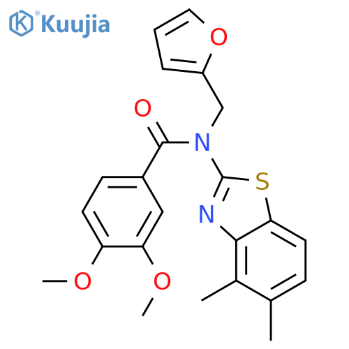 N-(4,5-dimethyl-1,3-benzothiazol-2-yl)-N-(furan-2-yl)methyl-3,4-dimethoxybenzamide structure