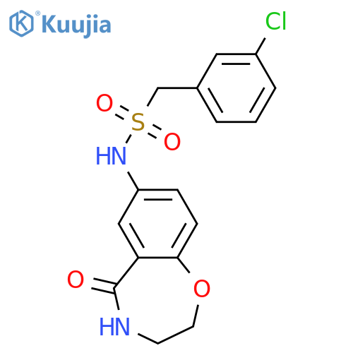 1-(3-chlorophenyl)-N-(5-oxo-2,3,4,5-tetrahydro-1,4-benzoxazepin-7-yl)methanesulfonamide structure