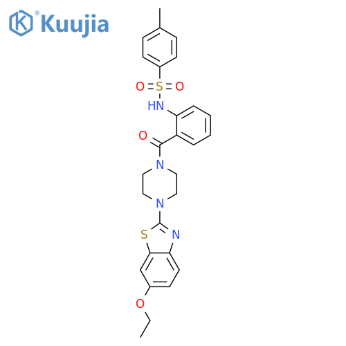 N-{2-4-(6-ethoxy-1,3-benzothiazol-2-yl)piperazine-1-carbonylphenyl}-4-methylbenzene-1-sulfonamide structure