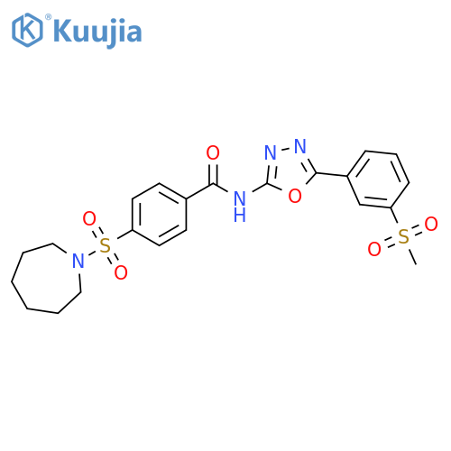 4-(azepane-1-sulfonyl)-N-5-(3-methanesulfonylphenyl)-1,3,4-oxadiazol-2-ylbenzamide structure