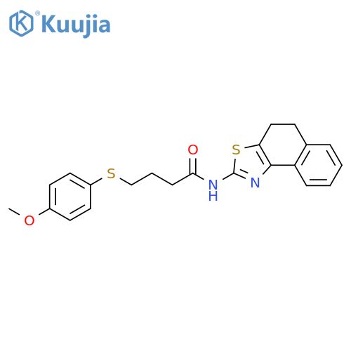 4-(4-methoxyphenyl)sulfanyl-N-{4H,5H-naphtho1,2-d1,3thiazol-2-yl}butanamide structure