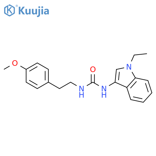 3-(1-ethyl-1H-indol-3-yl)-1-2-(4-methoxyphenyl)ethylurea structure