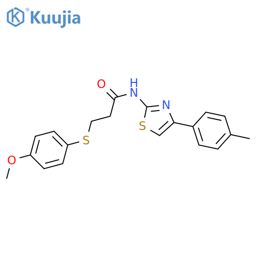 3-(4-methoxyphenyl)sulfanyl-N-4-(4-methylphenyl)-1,3-thiazol-2-ylpropanamide structure