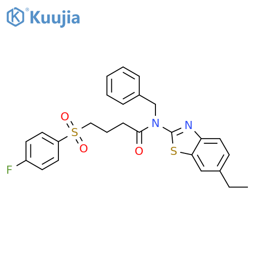 N-benzyl-N-(6-ethyl-1,3-benzothiazol-2-yl)-4-(4-fluorobenzenesulfonyl)butanamide structure