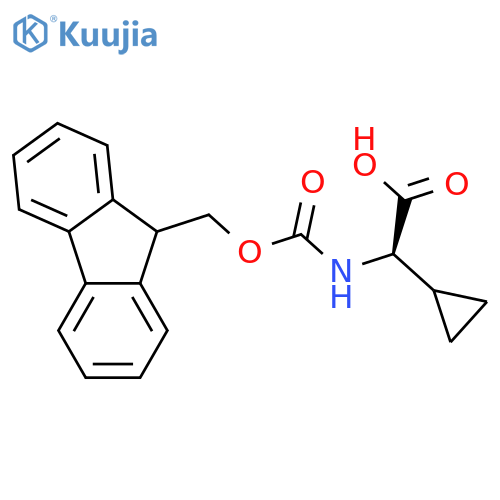 (2R)-2-cyclopropyl-2-(9H-fluoren-9-ylmethoxycarbonylamino)acetic acid structure