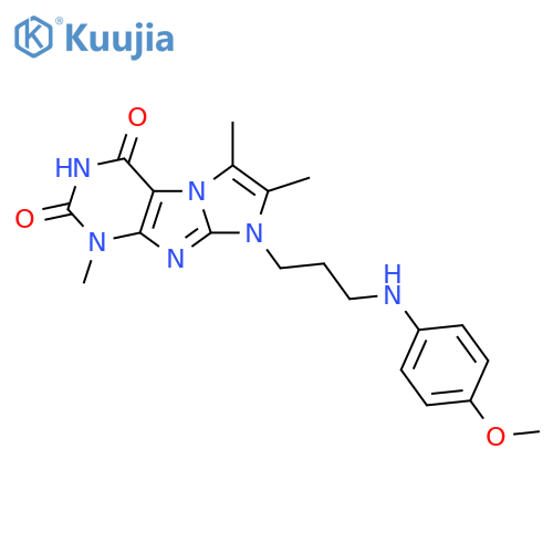 8-{3-(4-methoxyphenyl)aminopropyl}-1,6,7-trimethyl-1H,2H,3H,4H,8H-imidazo1,2-gpurine-2,4-dione structure