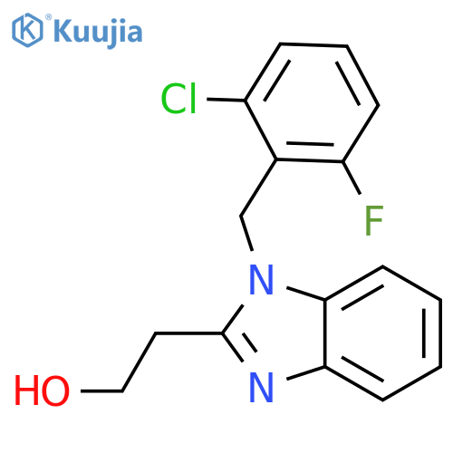 2-{1-(2-chloro-6-fluorophenyl)methyl-1H-1,3-benzodiazol-2-yl}ethan-1-ol structure
