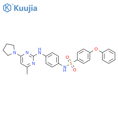 N-(4-{4-methyl-6-(pyrrolidin-1-yl)pyrimidin-2-ylamino}phenyl)-4-phenoxybenzene-1-sulfonamide structure