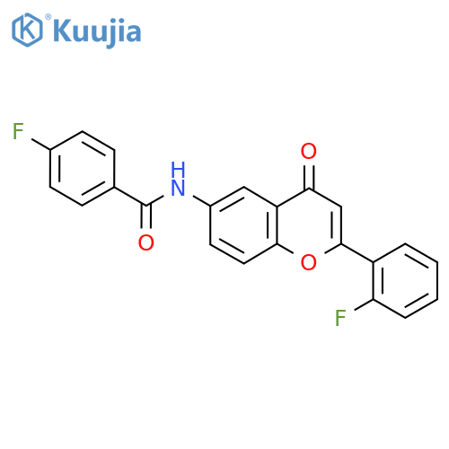 4-fluoro-N-2-(2-fluorophenyl)-4-oxo-4H-chromen-6-ylbenzamide structure