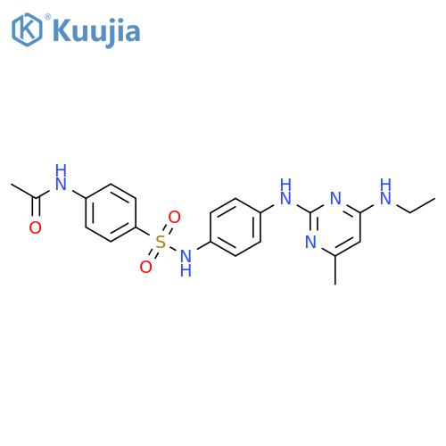 N-{4-(4-{4-(ethylamino)-6-methylpyrimidin-2-ylamino}phenyl)sulfamoylphenyl}acetamide structure