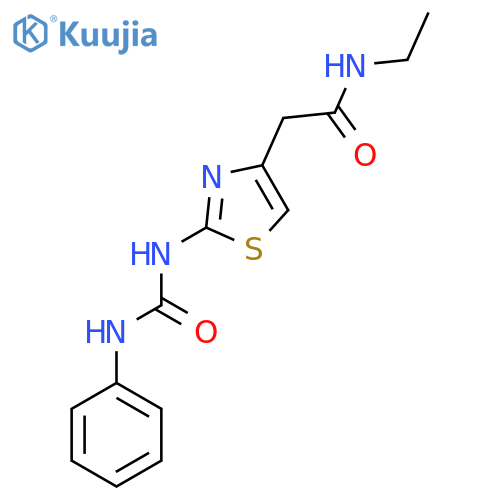 N-ethyl-2-{2-(phenylcarbamoyl)amino-1,3-thiazol-4-yl}acetamide structure