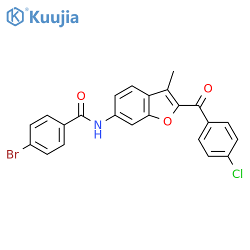 4-bromo-N-2-(4-chlorobenzoyl)-3-methyl-1-benzofuran-6-ylbenzamide structure
