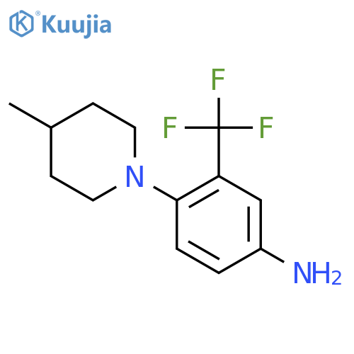4-(4-Methyl-1-piperidinyl)-3-(trifluoromethyl)-phenylamine structure