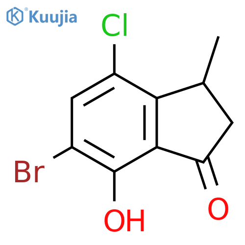 6-bromo-4-chloro-7-hydroxy-3-methyl-2,3-dihydro-1H-inden-1-one structure