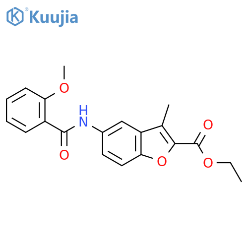 ethyl 5-(2-methoxybenzamido)-3-methyl-1-benzofuran-2-carboxylate structure
