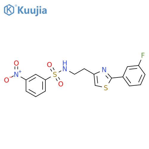 N-{2-2-(3-fluorophenyl)-1,3-thiazol-4-ylethyl}-3-nitrobenzene-1-sulfonamide structure