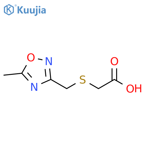 2-{(5-methyl-1,2,4-oxadiazol-3-yl)methylsulfanyl}acetic acid structure