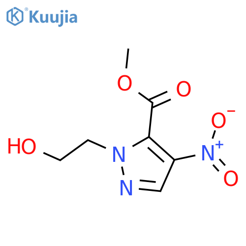 1H-Pyrazole-5-carboxylic acid, 1-(2-hydroxyethyl)-4-nitro-, methyl ester structure