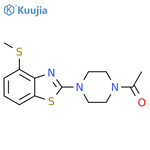 1-{4-4-(methylsulfanyl)-1,3-benzothiazol-2-ylpiperazin-1-yl}ethan-1-one structure