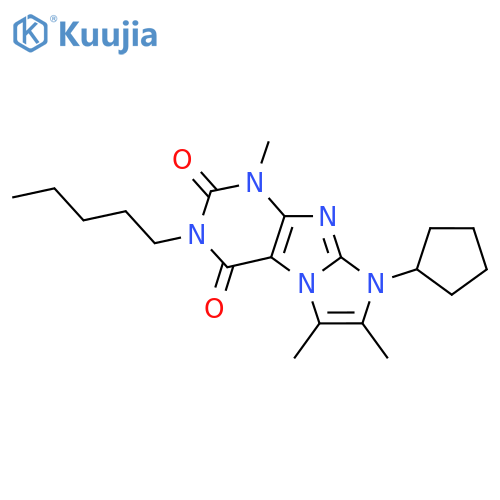 8-cyclopentyl-1,6,7-trimethyl-3-pentyl-1H,2H,3H,4H,8H-imidazo1,2-gpurine-2,4-dione structure