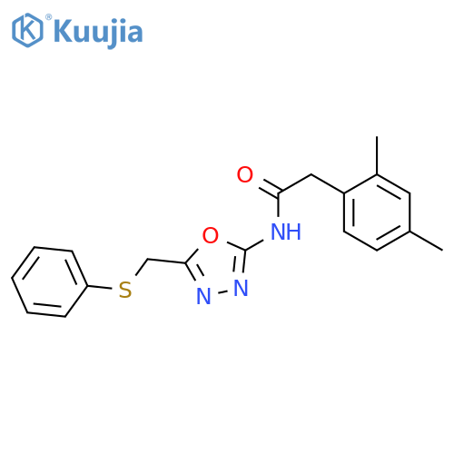 2-(2,4-dimethylphenyl)-N-{5-(phenylsulfanyl)methyl-1,3,4-oxadiazol-2-yl}acetamide structure